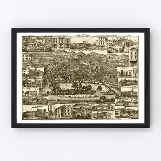 Vintage Map of Reading, Pennsylvania 1881