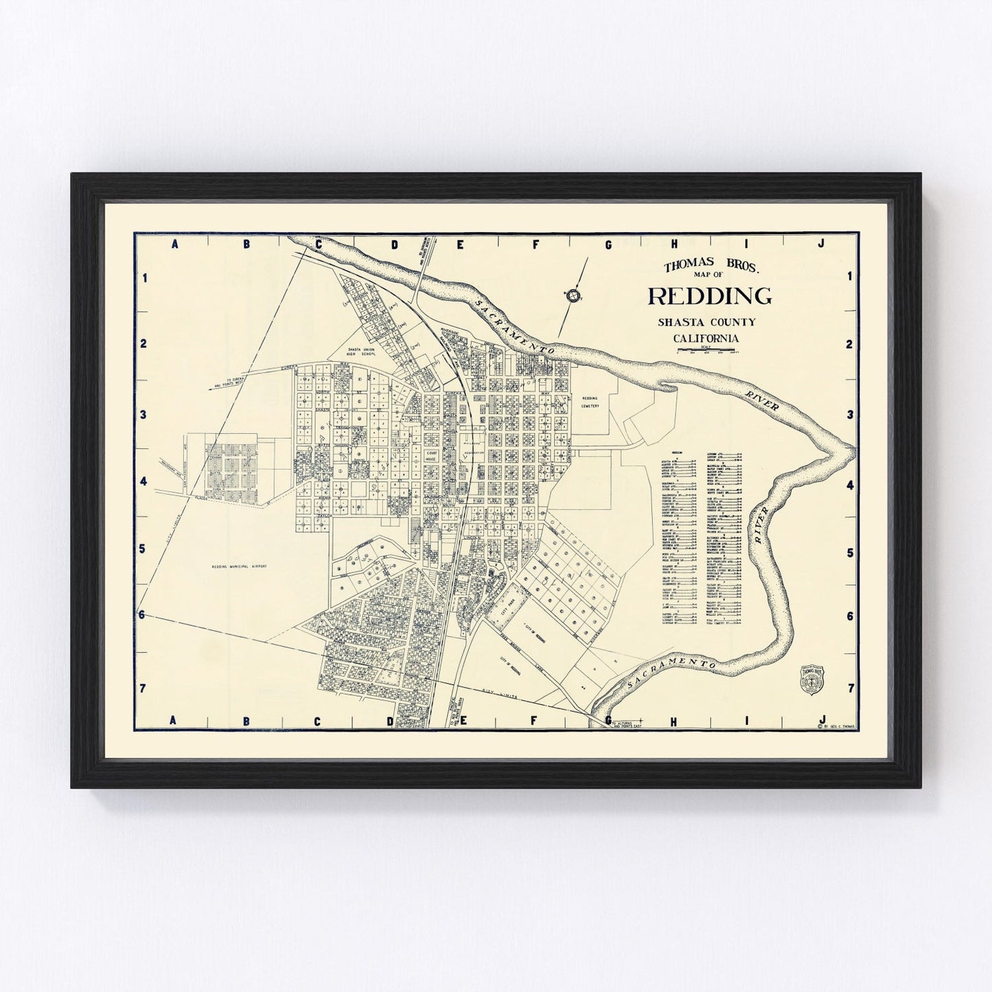 Vintage Map of Redding, California 1920