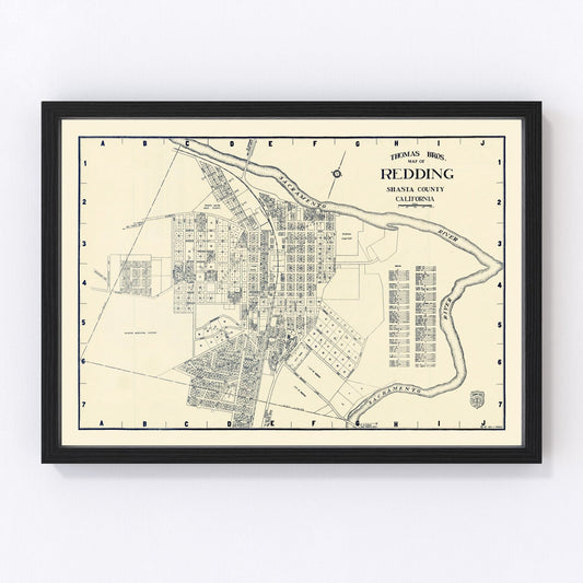 Vintage Map of Redding, California 1920