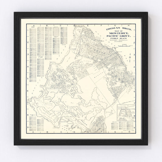 Vintage Map of Monterey, California 1920