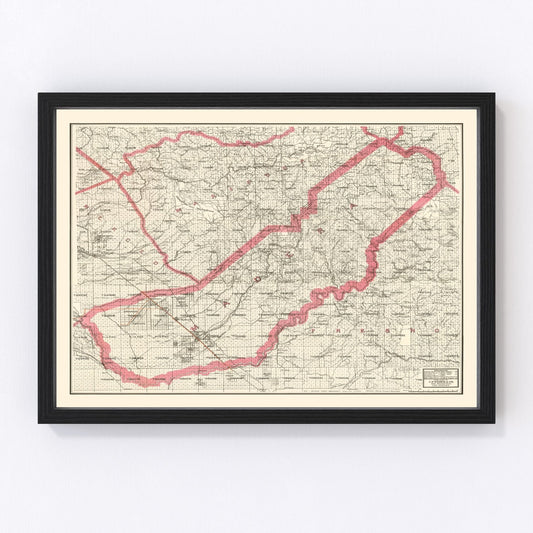Vintage Map of Madera County, California 1914