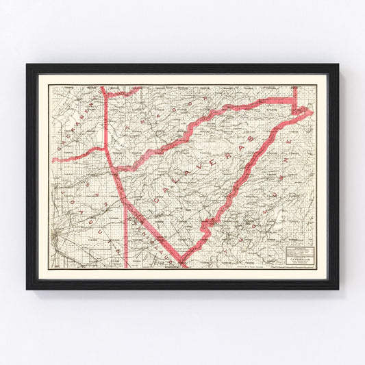 Vintage Map of Calaveras County, California 1914