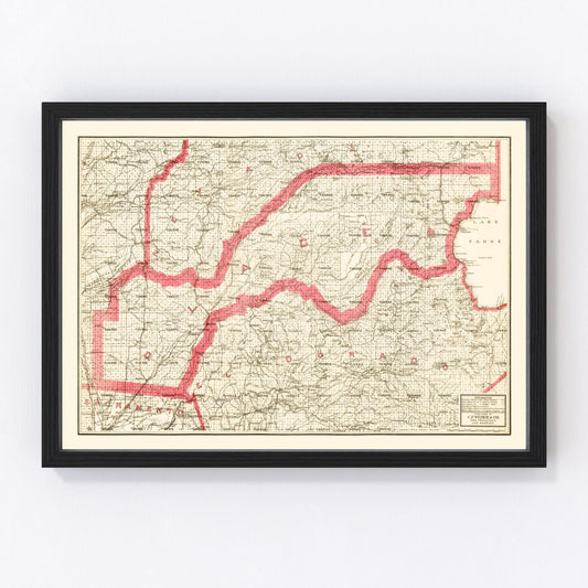 Vintage Map of Placer County, California 1914