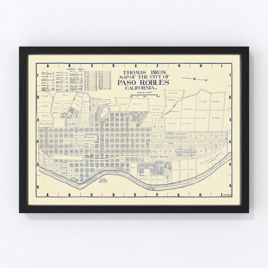 Vintage Map of Paso Robles, California 1920