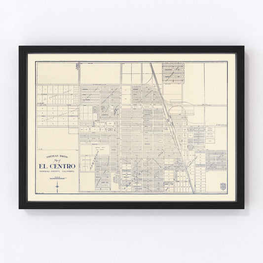 Vintage Map of El Centro, California 1920