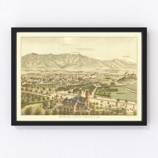 Vintage Map of Padadena, California 1892