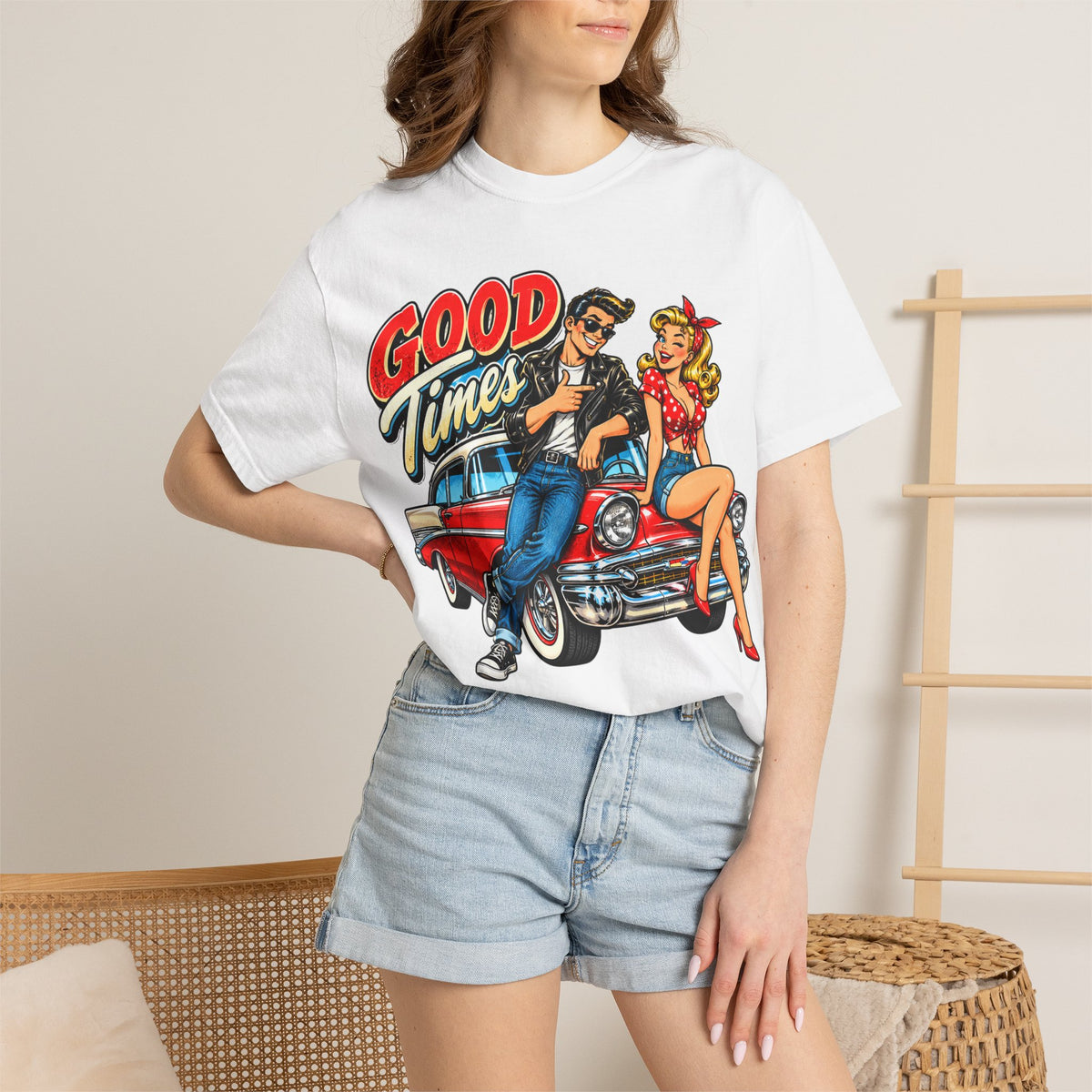 Good Times Retro Car Tee — Vintage 1950s Rockabilly Graphic T‑Shirt