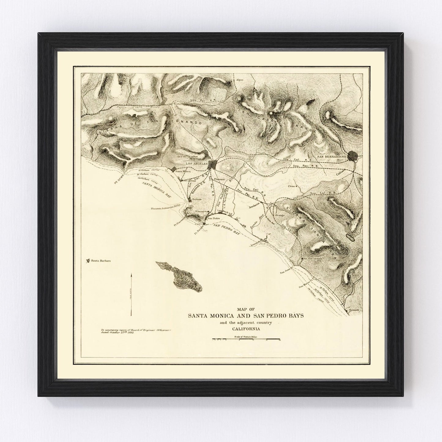 Vintage Map of Santa Monica, California 1892