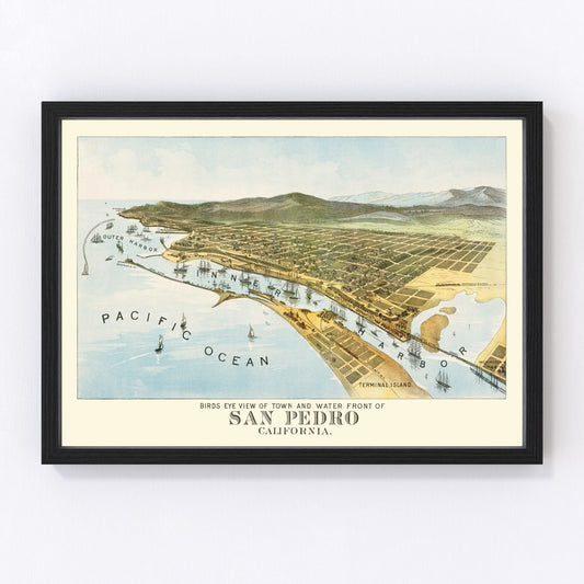 Vintage Map of San Pedro, California 1897