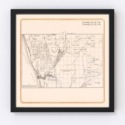 Vintage Map of Rancho Santa Fe, California 1912