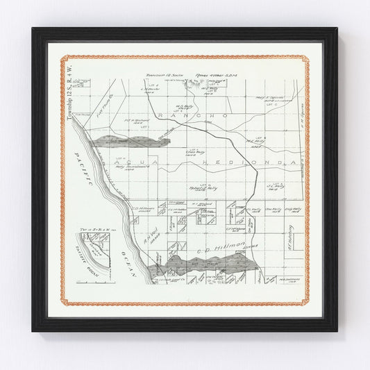 Vintage Map of Carlsbad, California 1912