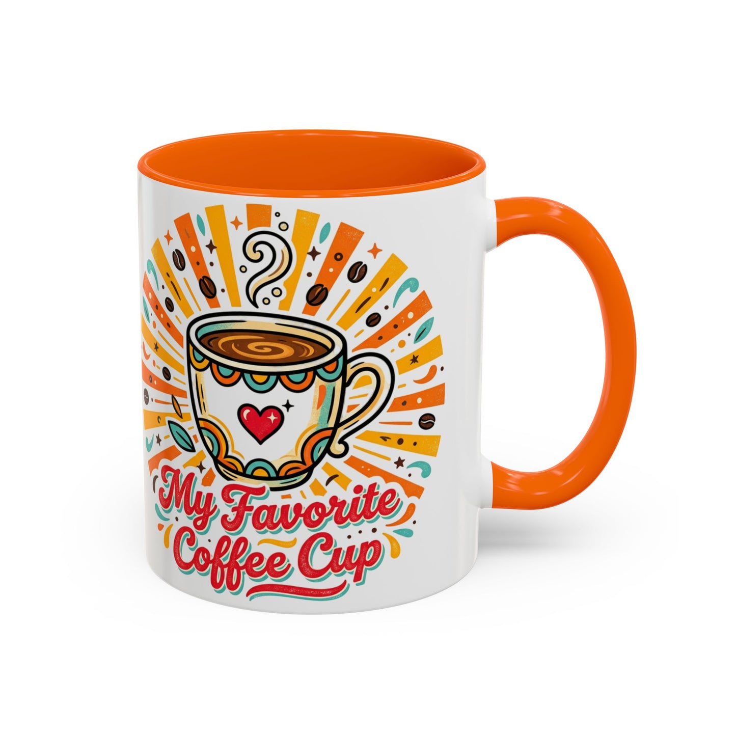 My Favorite Coffee Cup Accent Mug — Colorful Ceramic Coffee Mug (11/15oz)