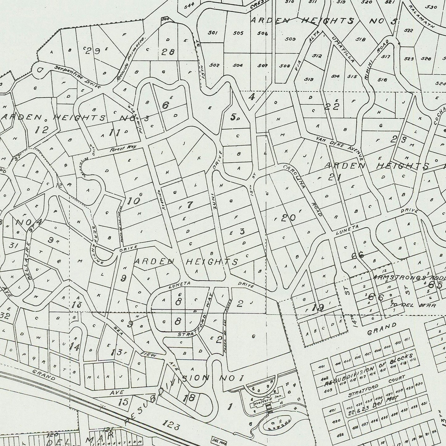 Vintage Map of Del Mar, California 1912