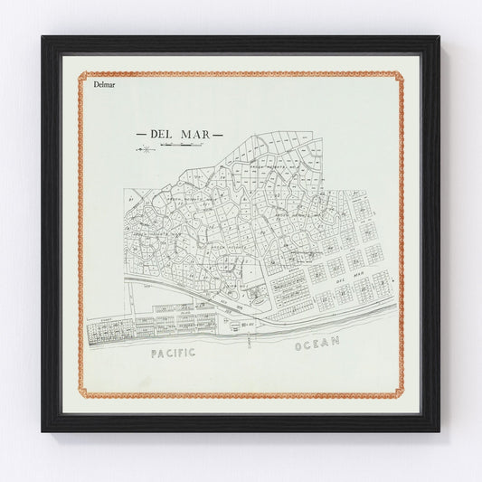 Vintage Map of Del Mar, California 1912