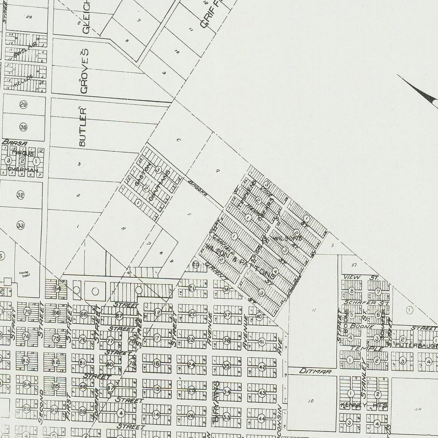 Vintage Map of Oceanside, California 1912