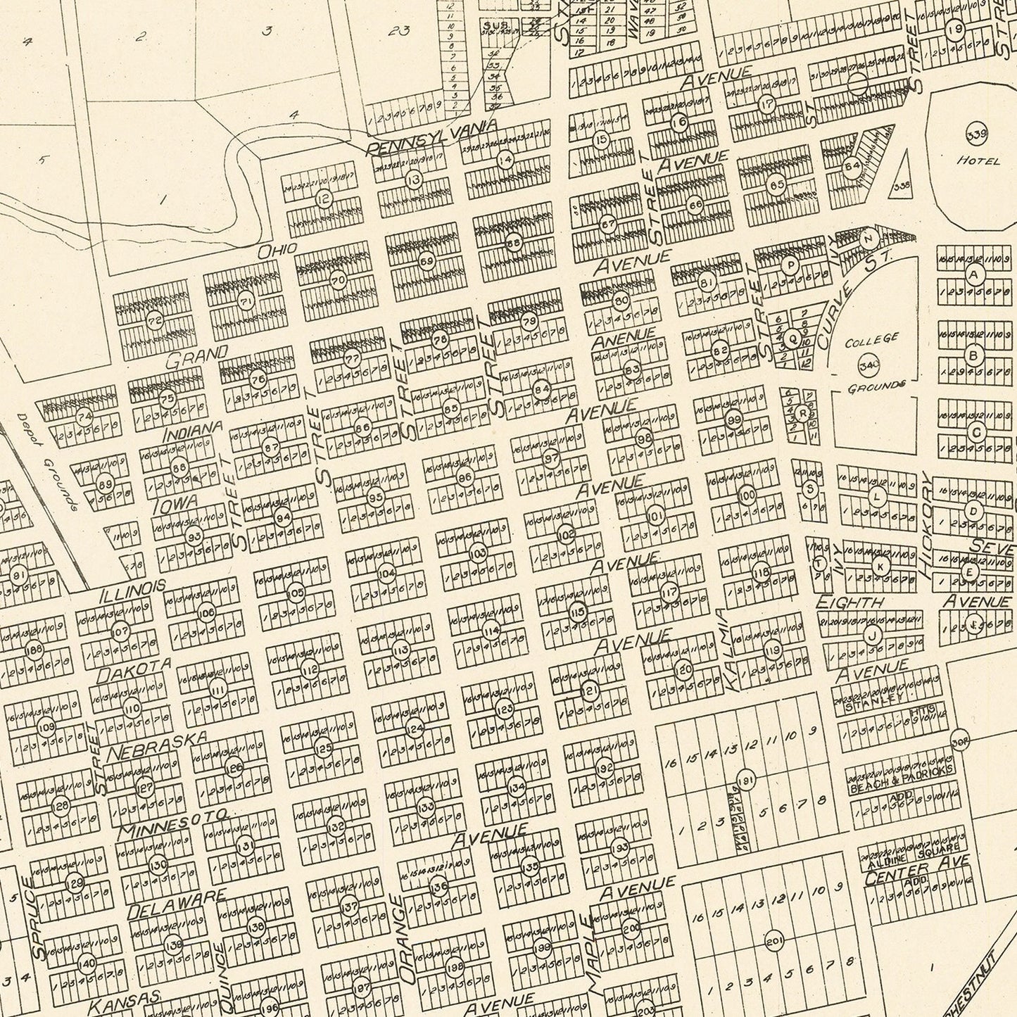 Vintage Map of Escondido, California 1912