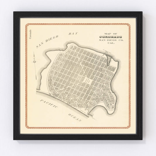 Vintage Map of Coronado, California 1912
