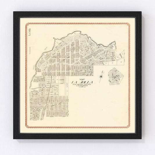 Vintage Map of La Jolla, California 1912
