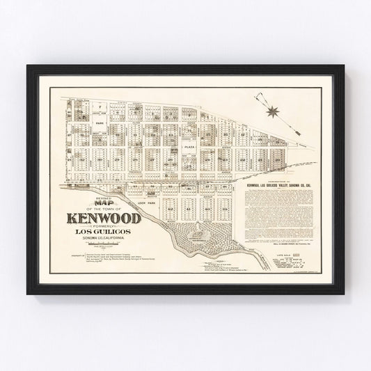 Vintage Map of Kenwood, California 1887