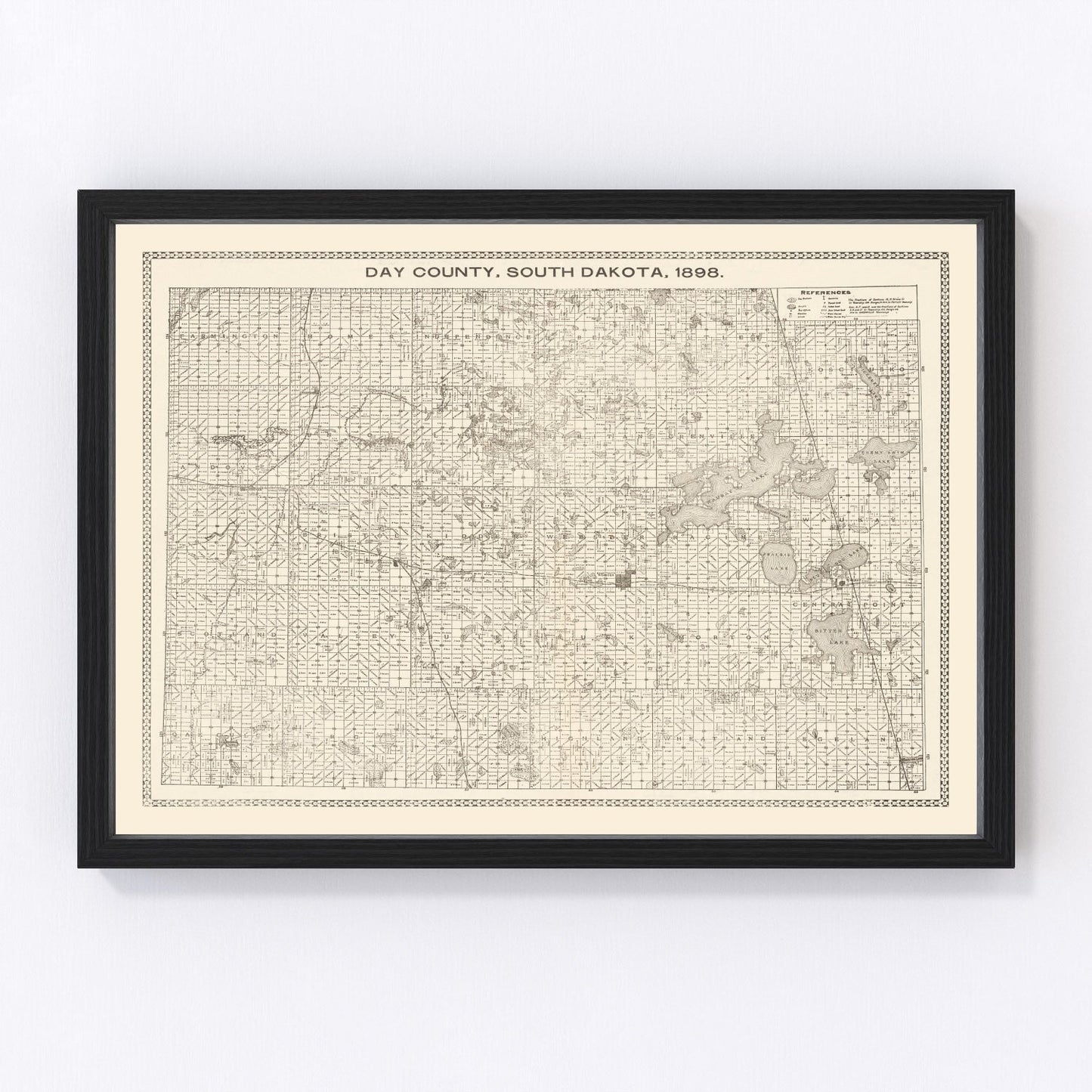 Vintage Map of Day County, South Dakota 1898