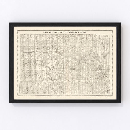 Vintage Map of Day County, South Dakota 1898