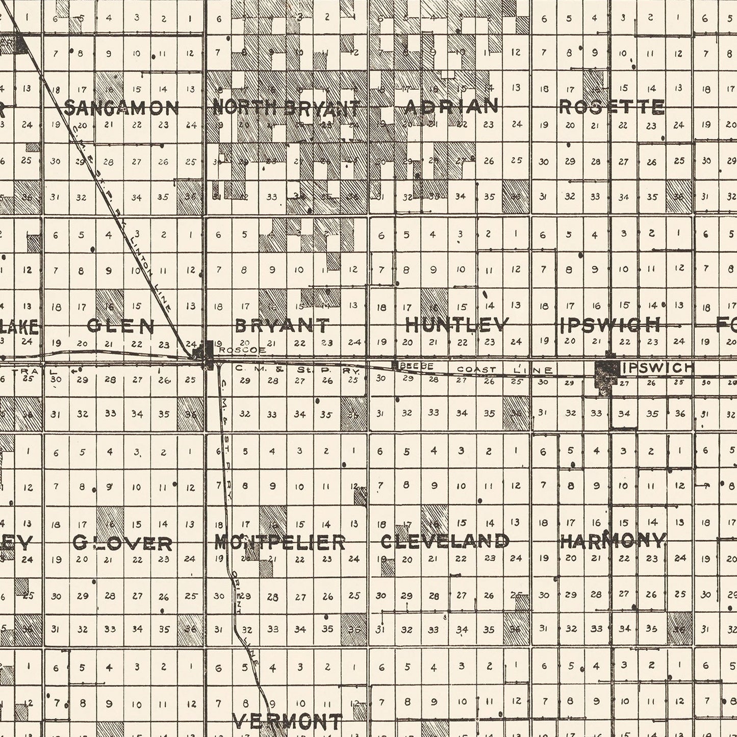 Vintage Map of Edmunds County, South Dakota 1918