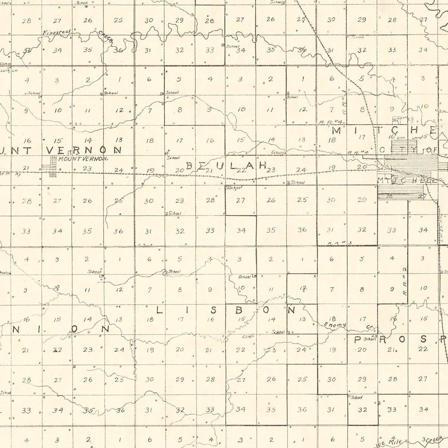 Vintage Map of Davison County, South Dakota 1900