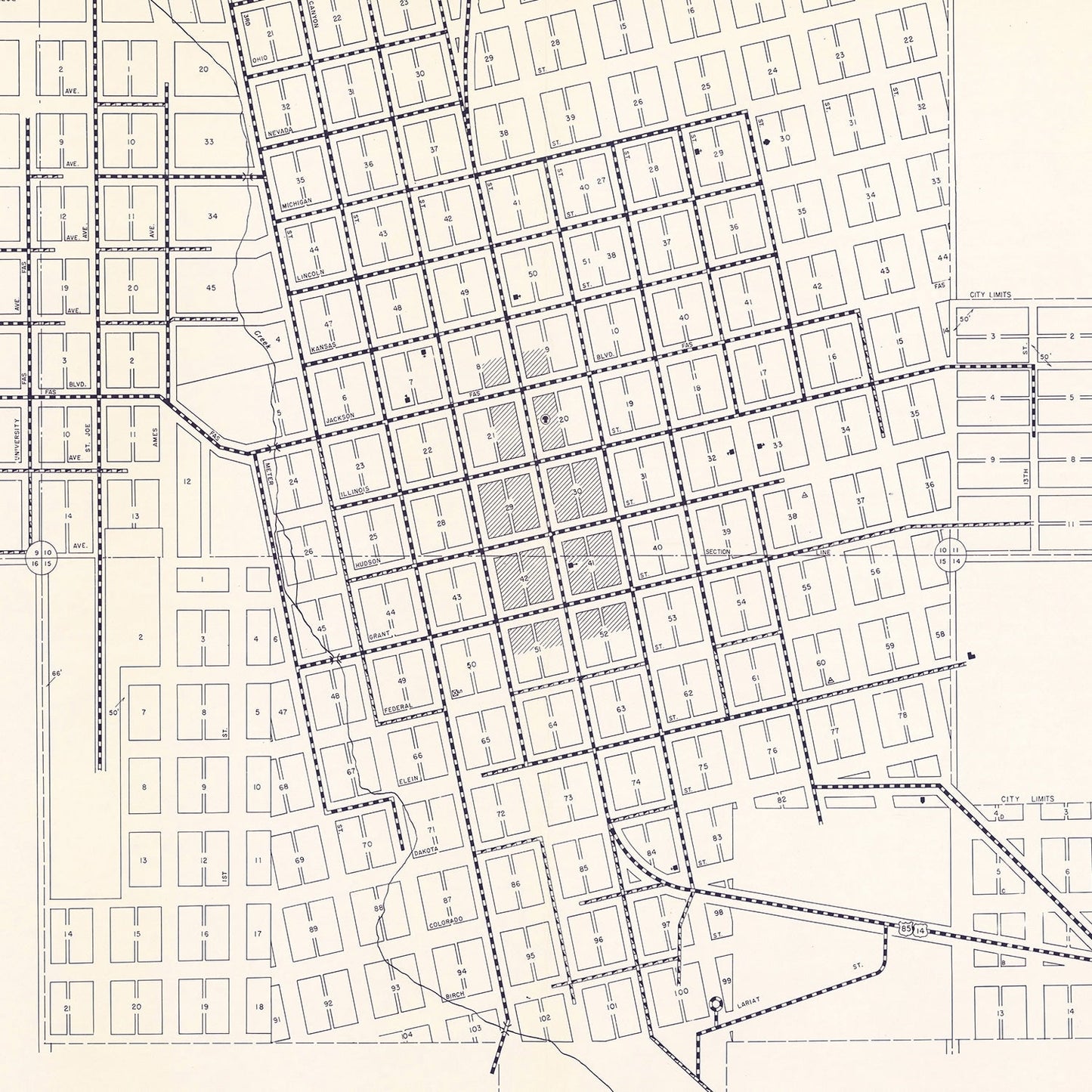 Vintage Map of Spearfish, South Dakota 1969