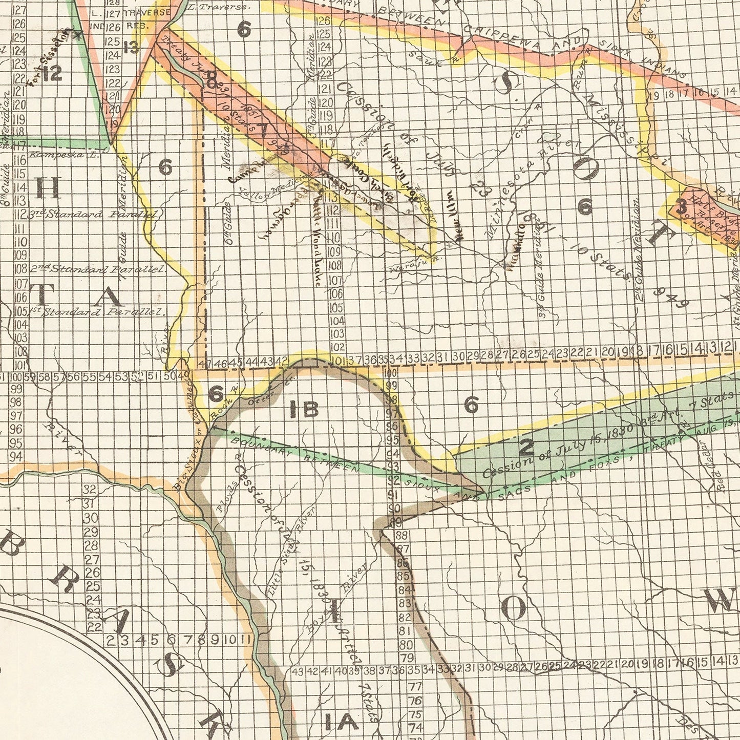 Vintage Native American Reservations Map 1897