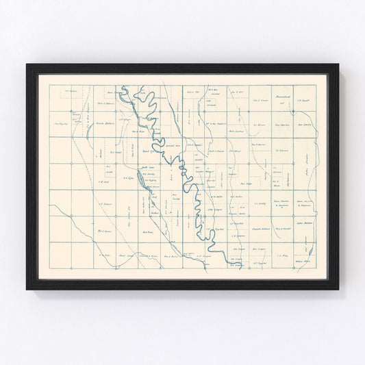 Vintage Map of Brookings County, South Dakota 1921