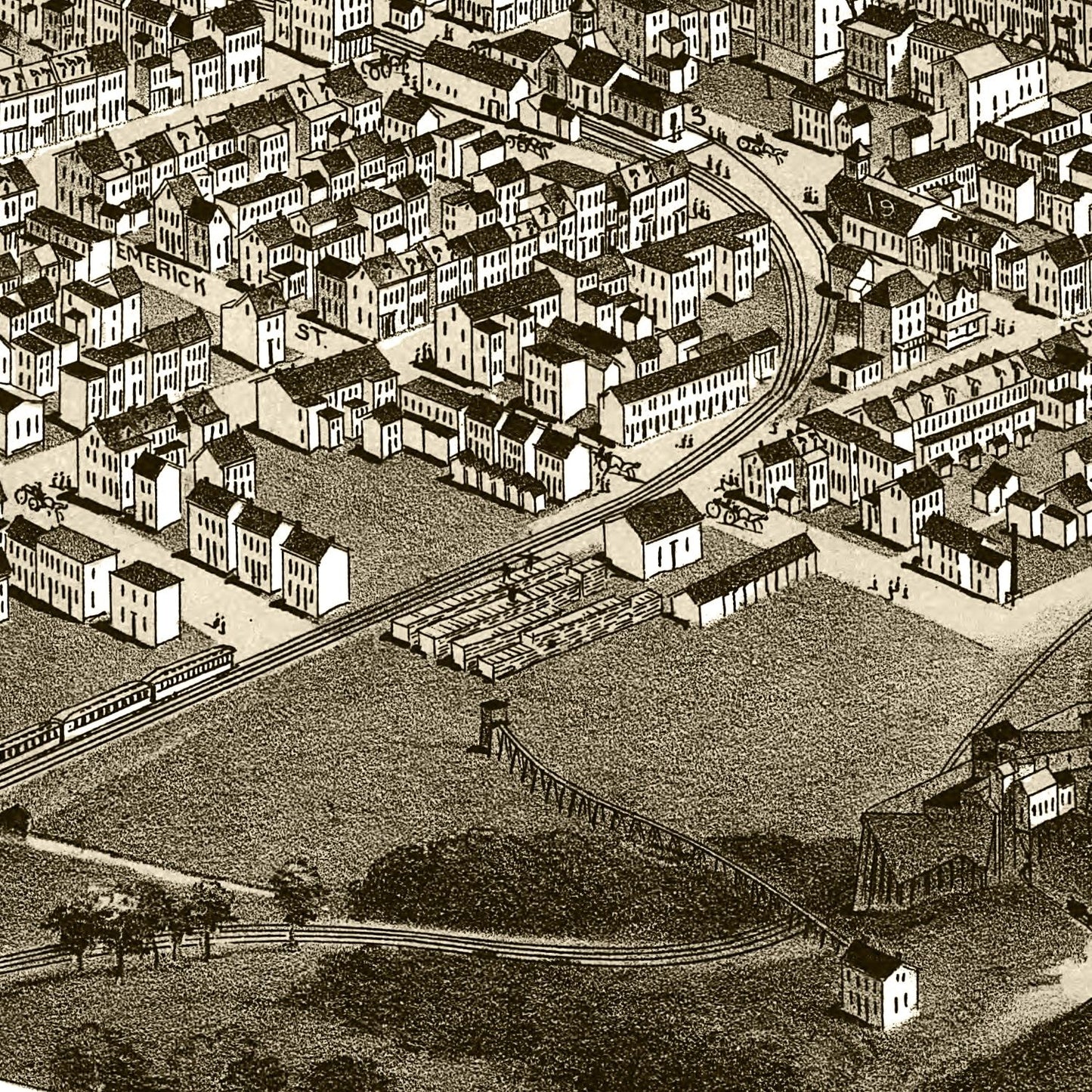 Vintage Map of Shenandoah, Pennsylvania 1889