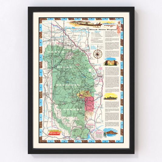 Vintage Black Hills Map 1956