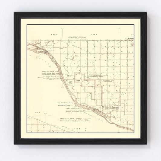 Vintage Map of Charles Mix County, South Dakota 1953