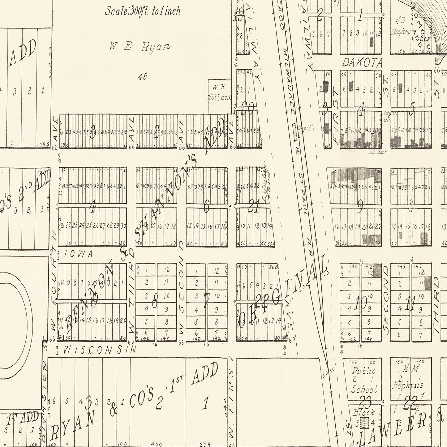 Vintage Map of Letcher, South Dakota 1884
