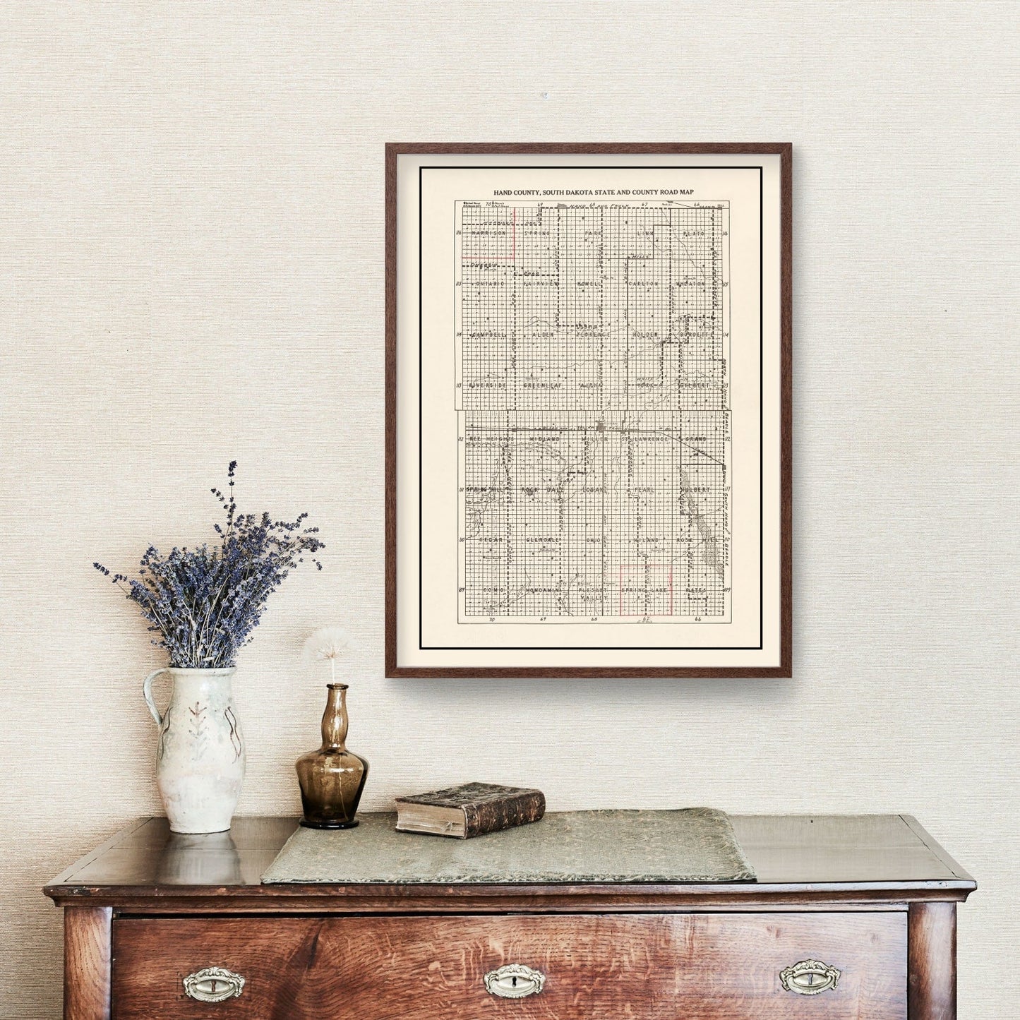 Vintage Map of Hand County, South Dakota 1900