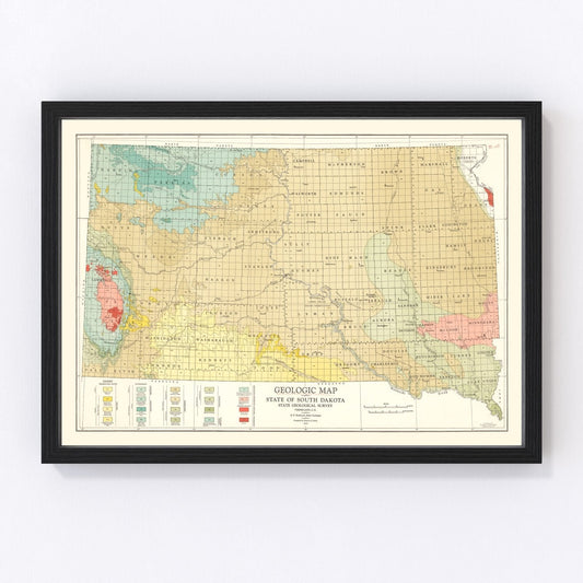 Vintage Map of South Dakota 1932