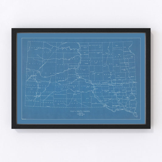 Vintage Map of South Dakota 1930