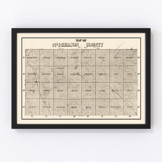 Vintage Map of McPherson County, South Dakota 1914
