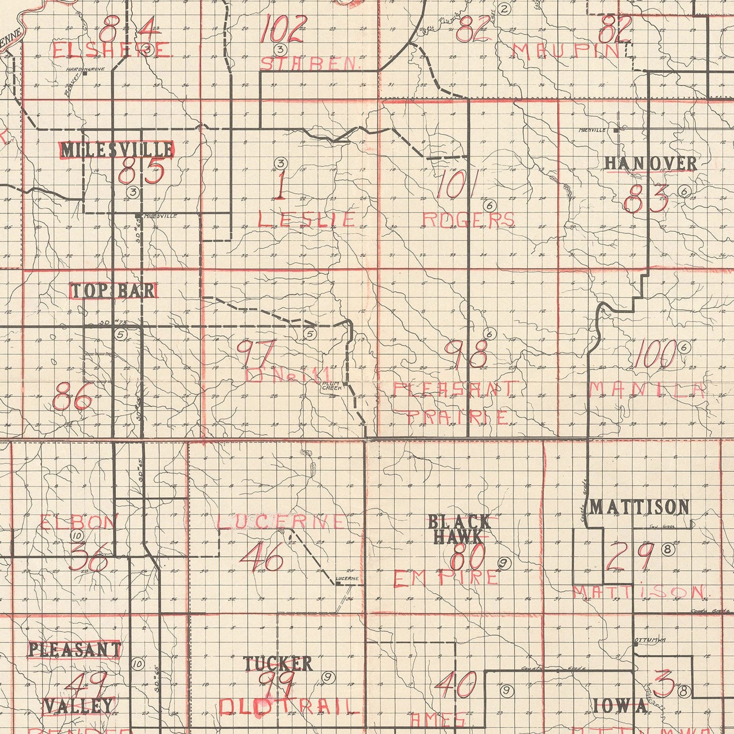 Vintage Map of Haakon County, South Dakota 1900