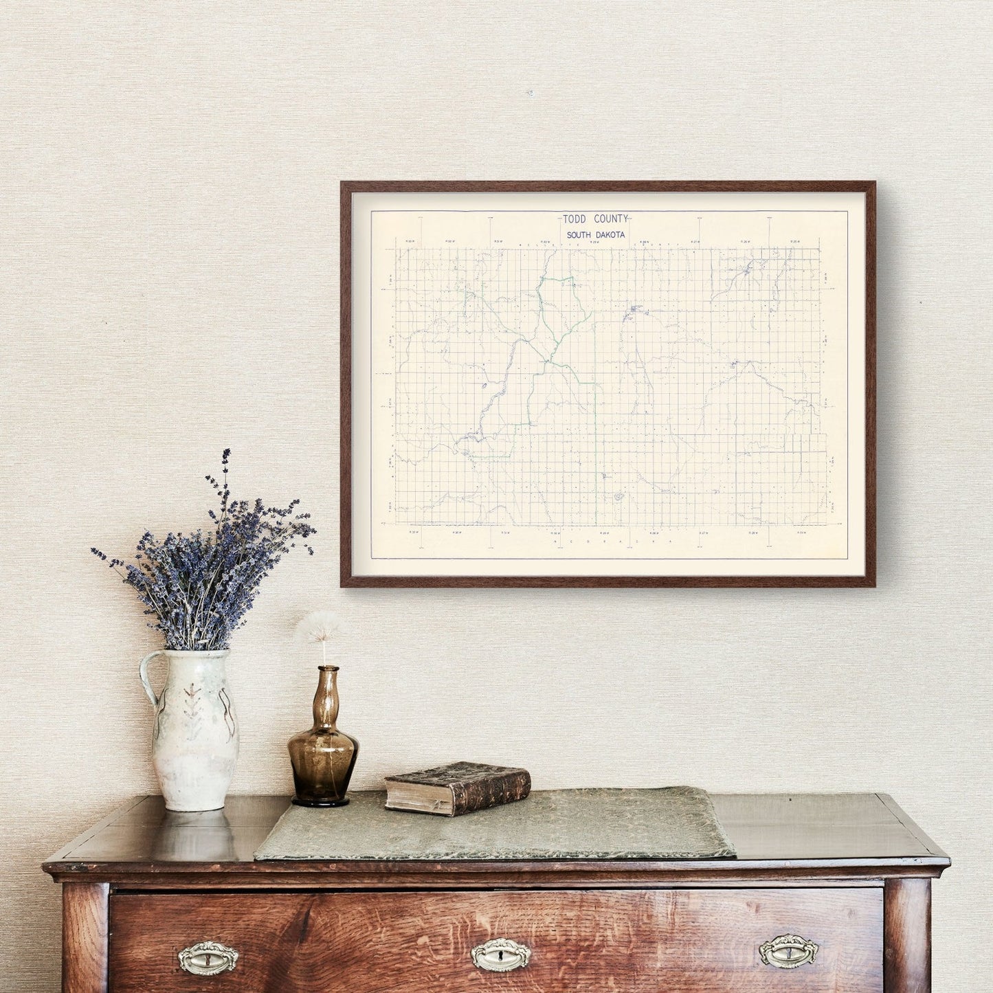 Vintage Map of Todd County, South Dakota 1900