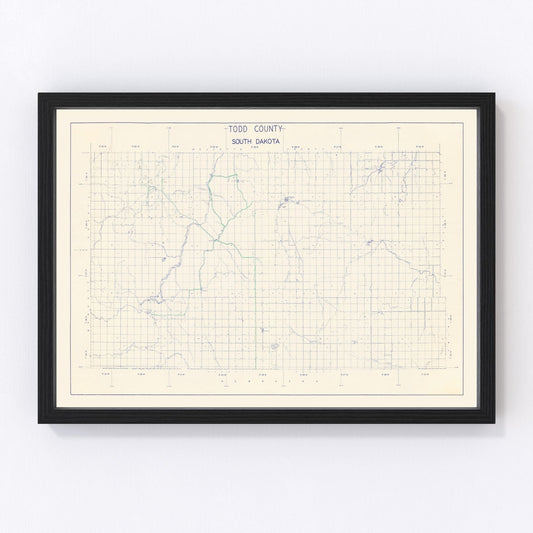 Vintage Map of Todd County, South Dakota 1900