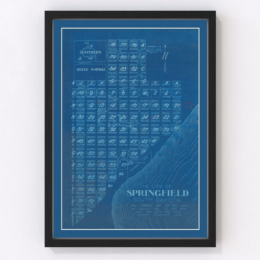 Vintage Map of Springfield, South Dakota 1881