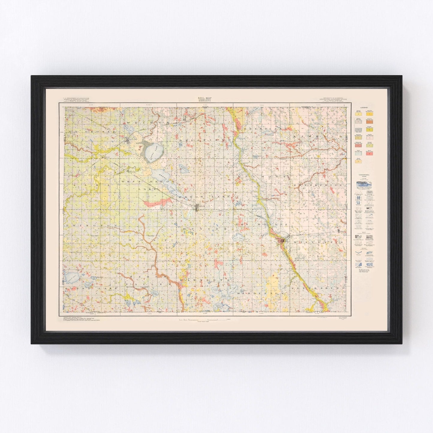Vintage Map of Jackson County, Minnesota 1923