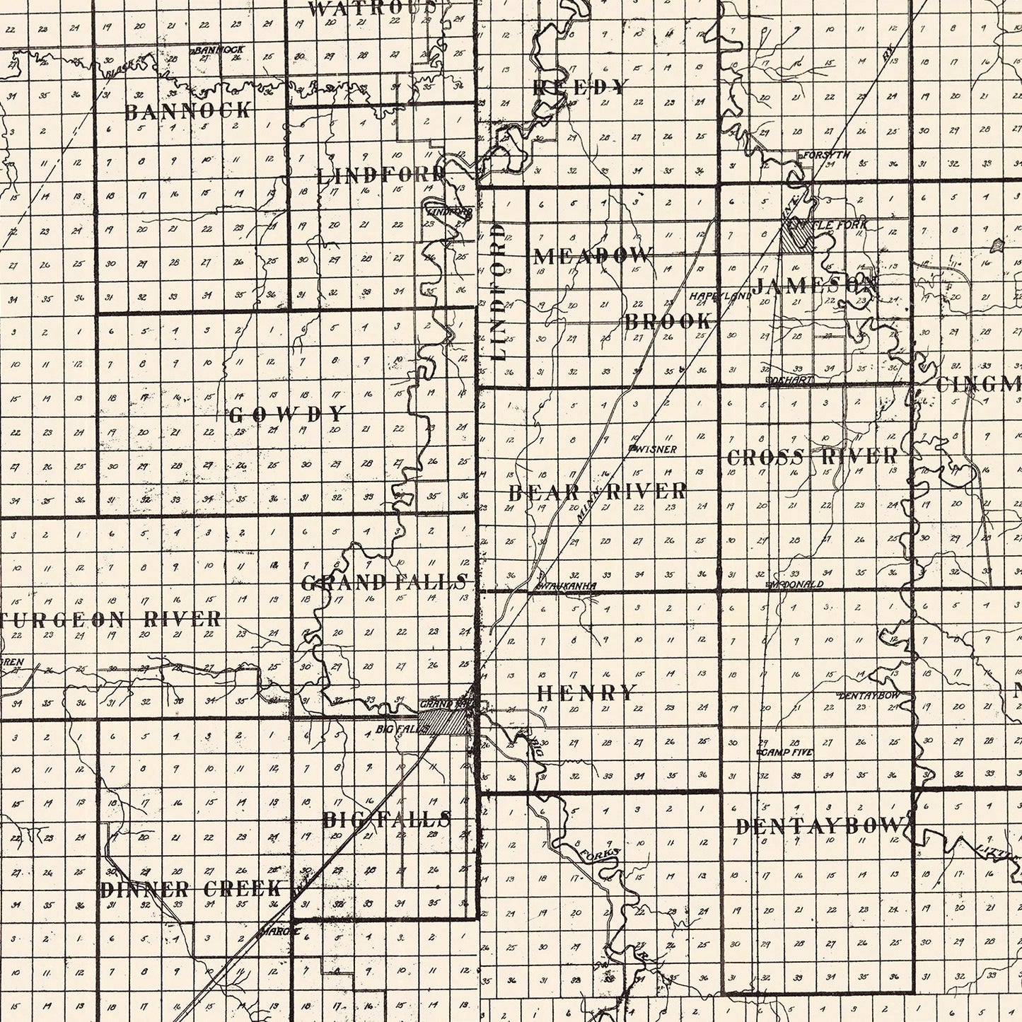 Vintage Map of Koochiching County, Minnesota 1919