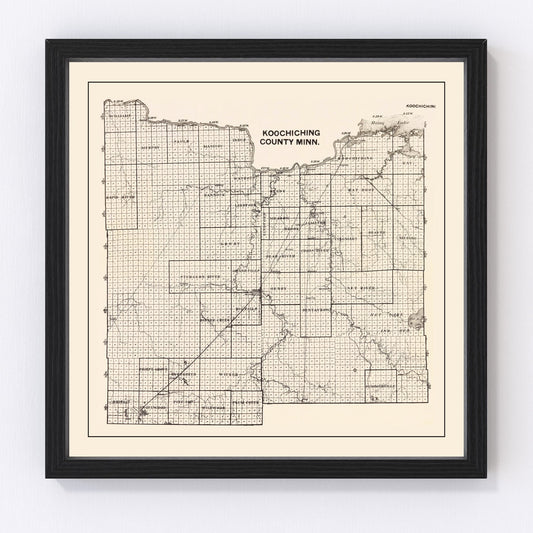 Vintage Map of Koochiching County, Minnesota 1919