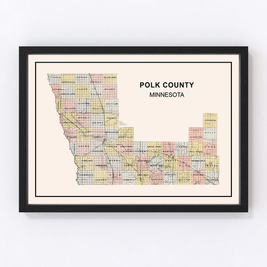 Vintage Map of Polk County, Minnesota 1907