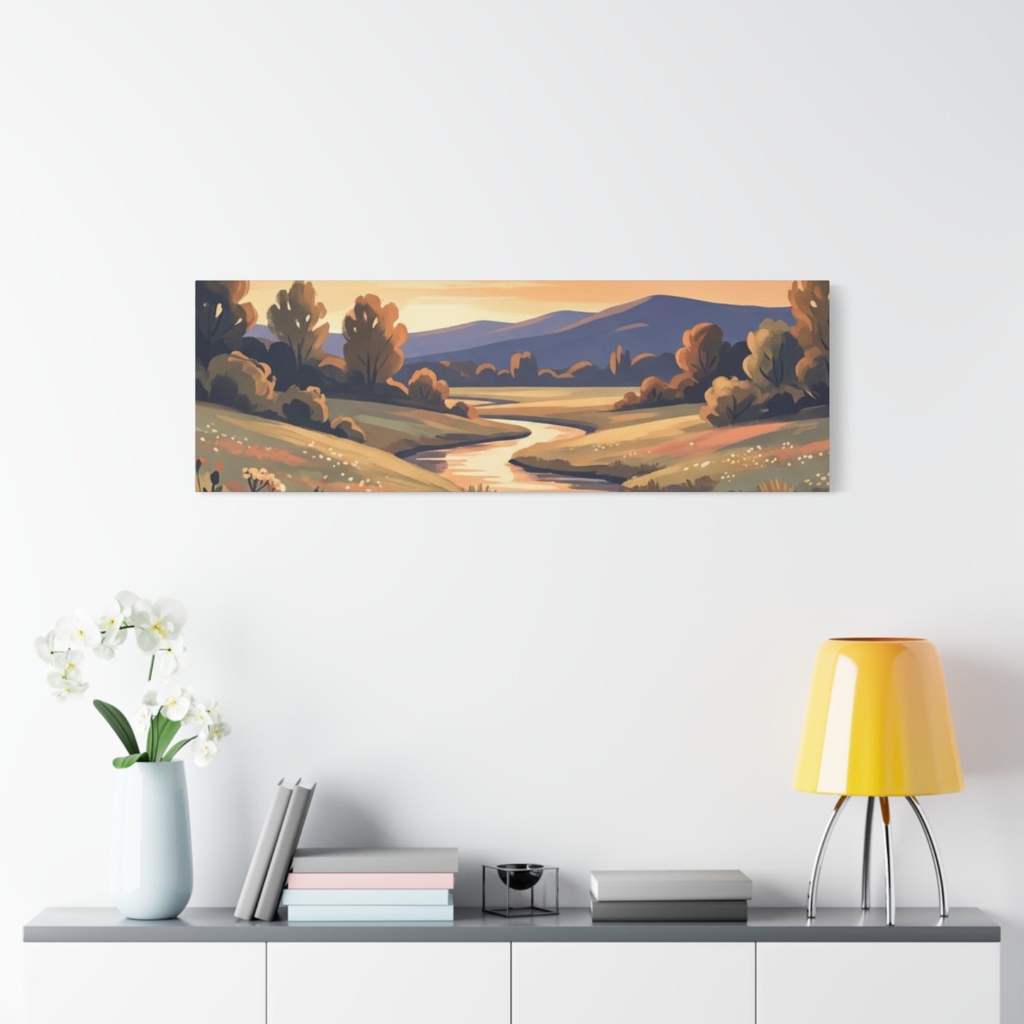 Sunset Meadow Canvas Wall Art