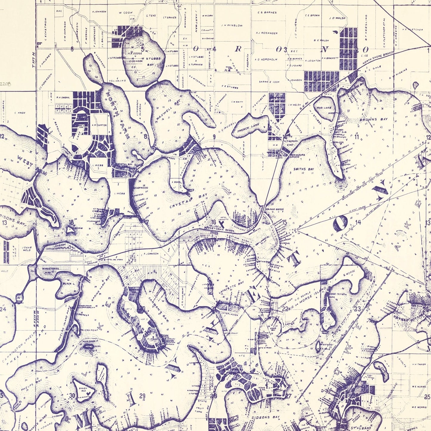 Vintage Map of Lake Minnetonka, Minnesota 1896