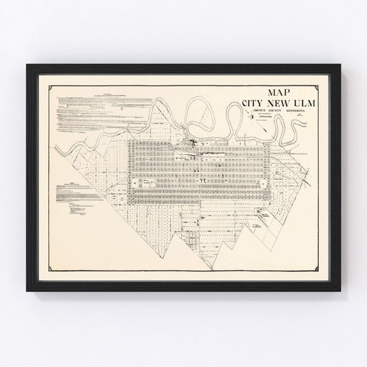 Vintage Map of New Ulm, Minnesota 1929