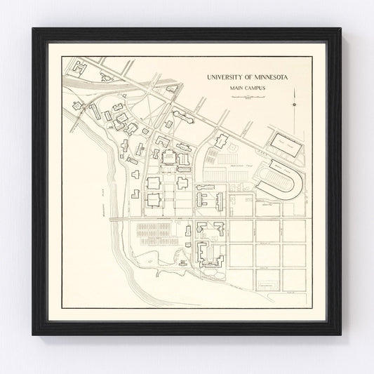 Vintage Campus Map of University of Minnesota 1930